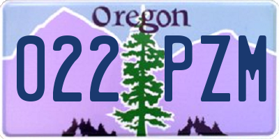 OR license plate 022PZM