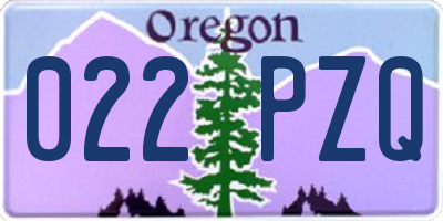 OR license plate 022PZQ