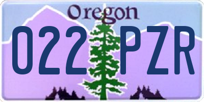 OR license plate 022PZR