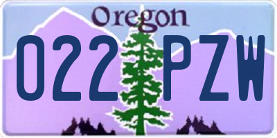 OR license plate 022PZW