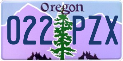 OR license plate 022PZX