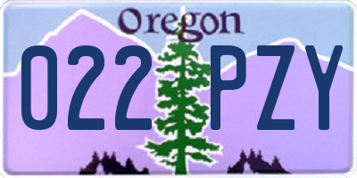OR license plate 022PZY