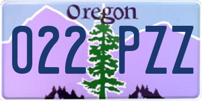 OR license plate 022PZZ