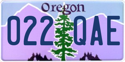 OR license plate 022QAE