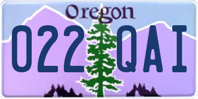 OR license plate 022QAI