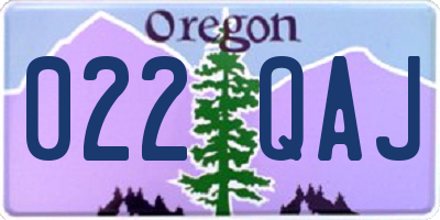 OR license plate 022QAJ