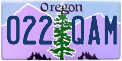 OR license plate 022QAM