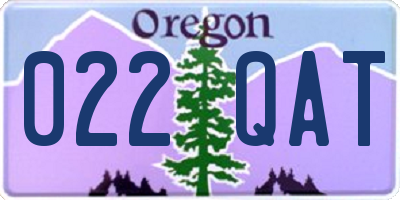 OR license plate 022QAT