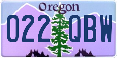 OR license plate 022QBW