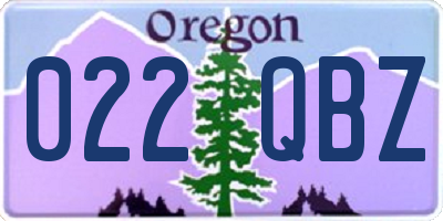 OR license plate 022QBZ
