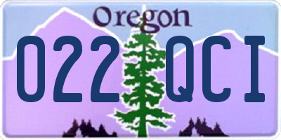 OR license plate 022QCI