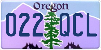 OR license plate 022QCL