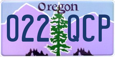 OR license plate 022QCP