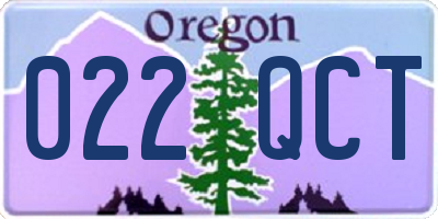 OR license plate 022QCT