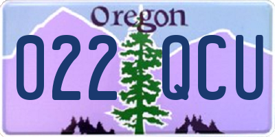 OR license plate 022QCU