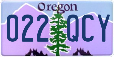 OR license plate 022QCY