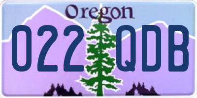 OR license plate 022QDB