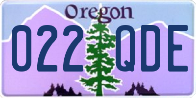 OR license plate 022QDE