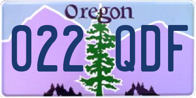 OR license plate 022QDF