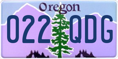 OR license plate 022QDG