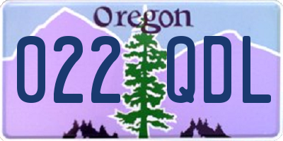 OR license plate 022QDL