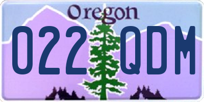 OR license plate 022QDM
