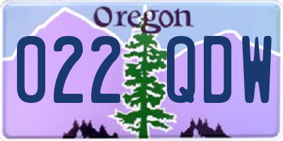 OR license plate 022QDW