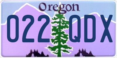 OR license plate 022QDX