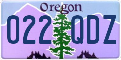 OR license plate 022QDZ