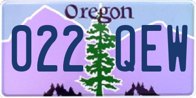 OR license plate 022QEW
