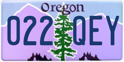 OR license plate 022QEY