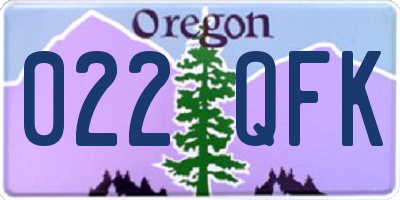OR license plate 022QFK