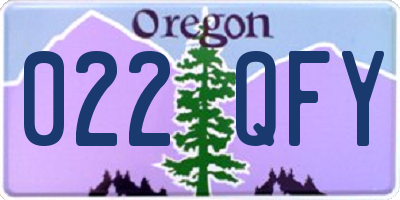 OR license plate 022QFY