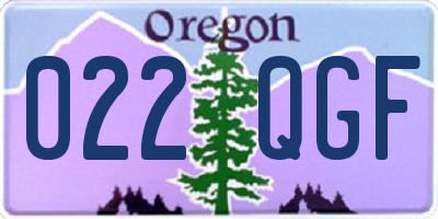 OR license plate 022QGF