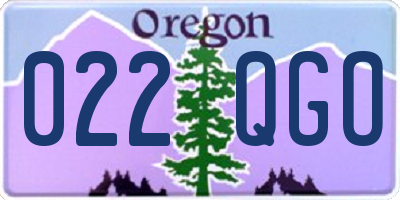 OR license plate 022QGO