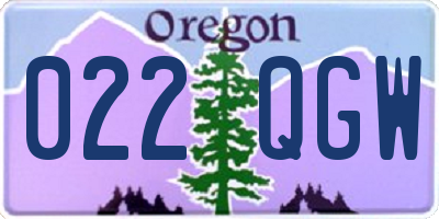 OR license plate 022QGW