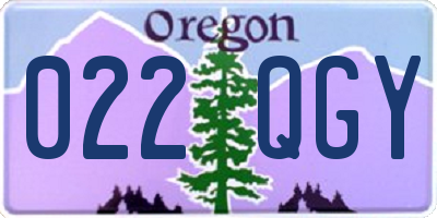 OR license plate 022QGY