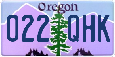 OR license plate 022QHK