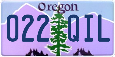 OR license plate 022QIL