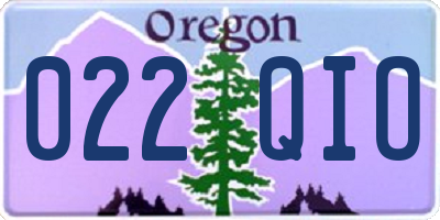OR license plate 022QIO