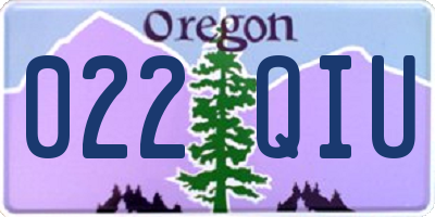 OR license plate 022QIU
