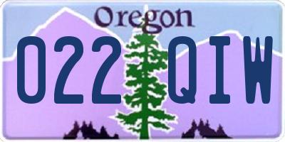 OR license plate 022QIW