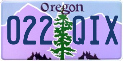 OR license plate 022QIX