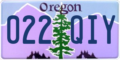 OR license plate 022QIY
