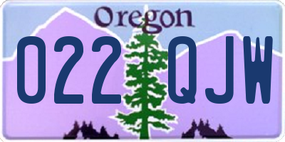 OR license plate 022QJW