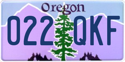 OR license plate 022QKF