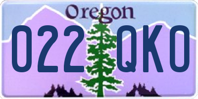 OR license plate 022QKO