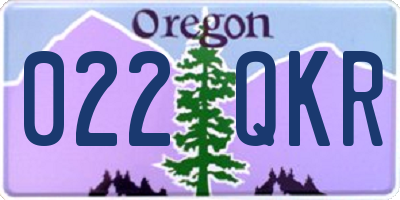 OR license plate 022QKR