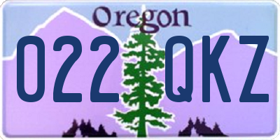 OR license plate 022QKZ
