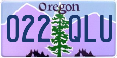 OR license plate 022QLU